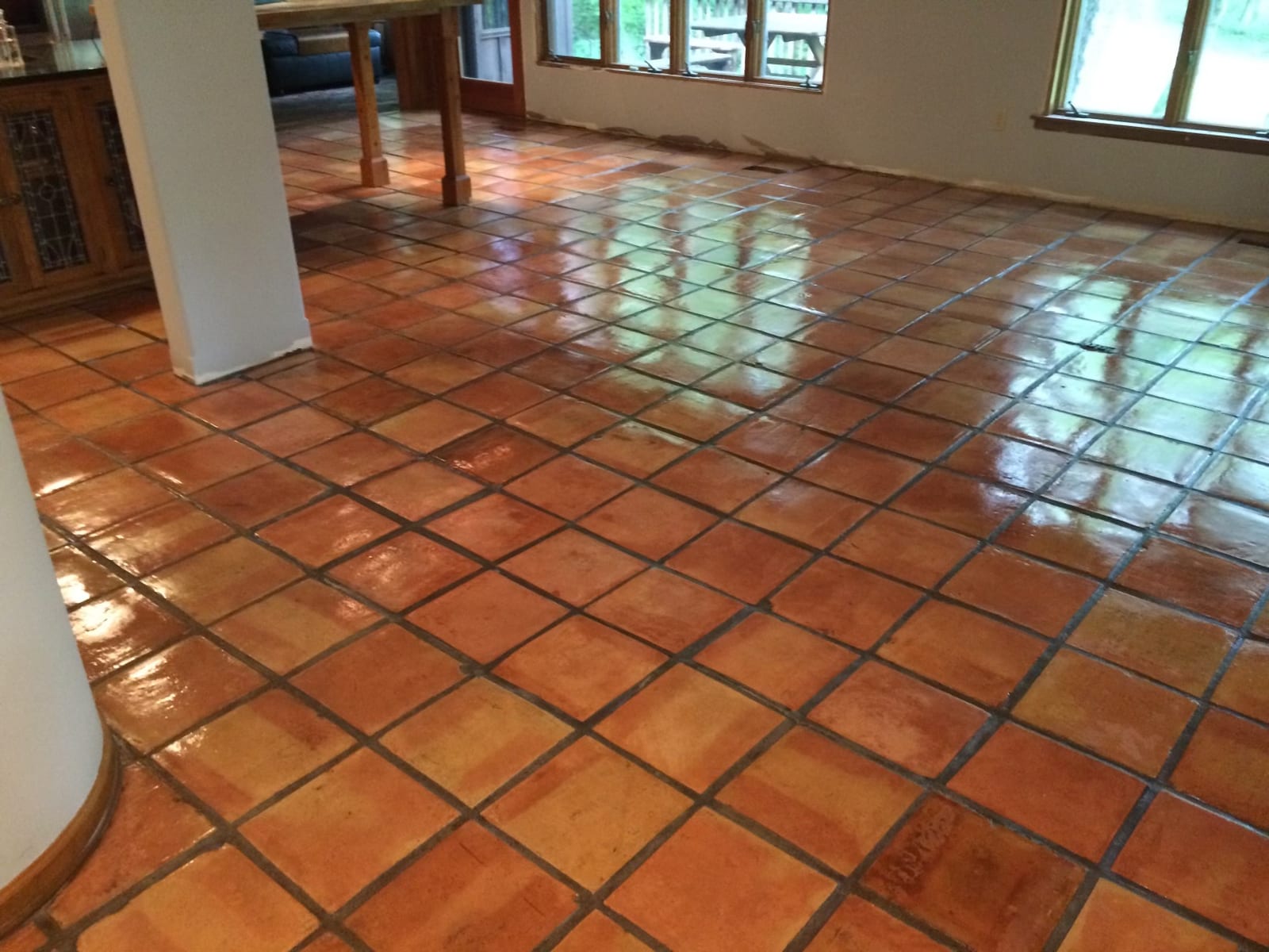 After: Saltillo floor, stripped and resealed